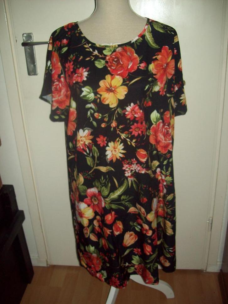NIEUW! Romantisch bloem jurk tuniek maat 1XL= 46 48, Kleding | Dames, Jurken, Nieuw, Maat 46/48 (XL) of groter, Verzenden