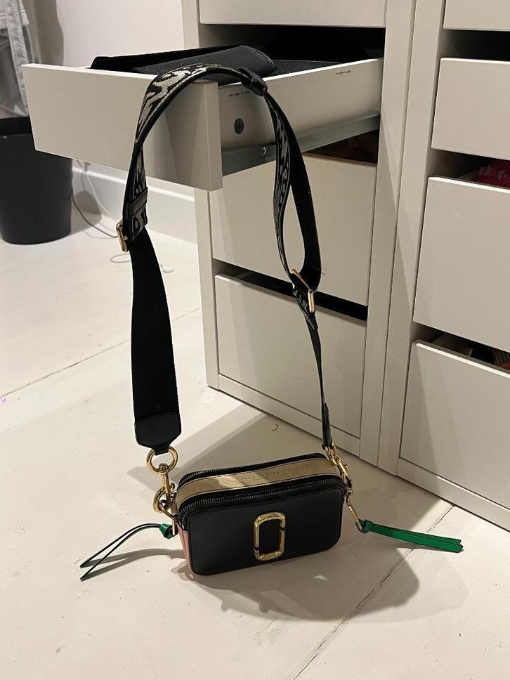 Marc Jacobs Snapshot Crossbody bag in zwart, groen en crème, Sieraden, Tassen en Uiterlijk, Tassen | Damestassen, Zo goed als nieuw