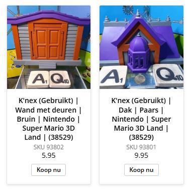 K'nex Nintendo | Super Mario 3D Land | (38529) Wand + dak, Kinderen en Baby's, Speelgoed | Bouwstenen, Gebruikt, K'nex, Ophalen of Verzenden