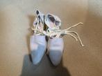 Dames linnen schoentjes veterschoentjes  Wit maat 38, Hoge schoentjes, Verzenden, Wit, Sneakers of Gympen