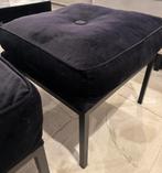 2x zwarte poef, Huis en Inrichting, Banken | Voetenbanken en Poefen, Ophalen, Zo goed als nieuw, Rond