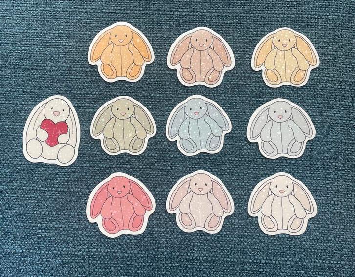 Handgemaakte Jellycat stickers met sterren glitter, Verzamelen, Stickers, Nieuw, Merk, Ophalen of Verzenden