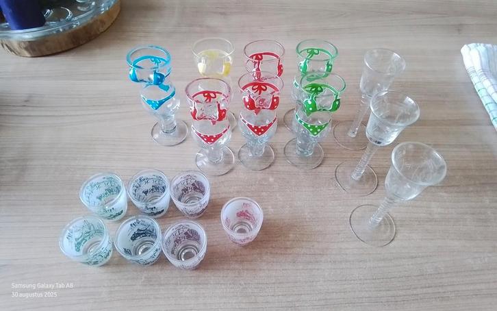 Mooie stelletjes  borrel/likeur glaasjes, Verzamelen, Glas en Borrelglaasjes, Gebruikt, Borrel- of Shotglas, Ophalen of Verzenden