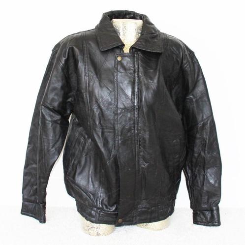 Mooie Vintage Leren Dames Jas281* (L) € 50,-, Kleding | Dames, Jassen | Winter, Zo goed als nieuw, Maat 42/44 (L), Zwart, Ophalen of Verzenden