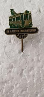 R.E.T.M. 1e Electrische Tram Rotterdam (groen-zwart), Verzamelen, Speldjes, Pins en Buttons, Ophalen of Verzenden, Gebruikt, Overige onderwerpen