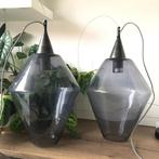 2 prachtige rook glas hang lampen diamant vorm, Ophalen of Verzenden, Zo goed als nieuw, Glas, Minder dan 50 cm
