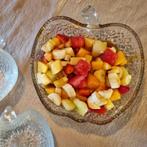 Vintage Appel fruitschaal punch/bowl met 4 schaaltjes, Ophalen
