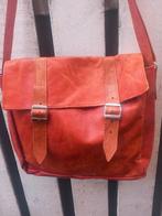 Geiten leren tas Ghana gevoerd met batik katoenen stof, Ophalen of Verzenden, Nieuw, Rugtas