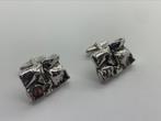 V938 Prachtige zilveren brutalist manchetknopen, Sieraden, Tassen en Uiterlijk, Antieke sieraden, Ophalen of Verzenden, Zilver