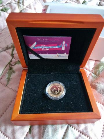 Gouden tientje Beatrix Het vrede van Utrecht tientje Proof.  beschikbaar voor biedingen