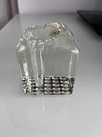 Mooi vintage blokvaasje van Solifleur, van Pukeberg Glass!, Ophalen of Verzenden