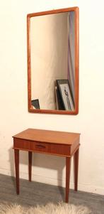 Deens vintage design teakhouten vintage spiegel in teak, Huis en Inrichting, Woonaccessoires | Spiegels, Gebruikt, -, -, Ophalen of Verzenden