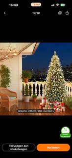 Kunst Kerstboom met ledverlichting en sneeuw 225 cm hoog, Diversen, Kerst, Ophalen of Verzenden, Nieuw