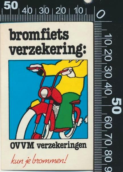 Sticker: OVVM Verzekeringen - Bromfiets verzekering, Verzamelen, Stickers, Zo goed als nieuw, Bedrijf of Vereniging, Verzenden