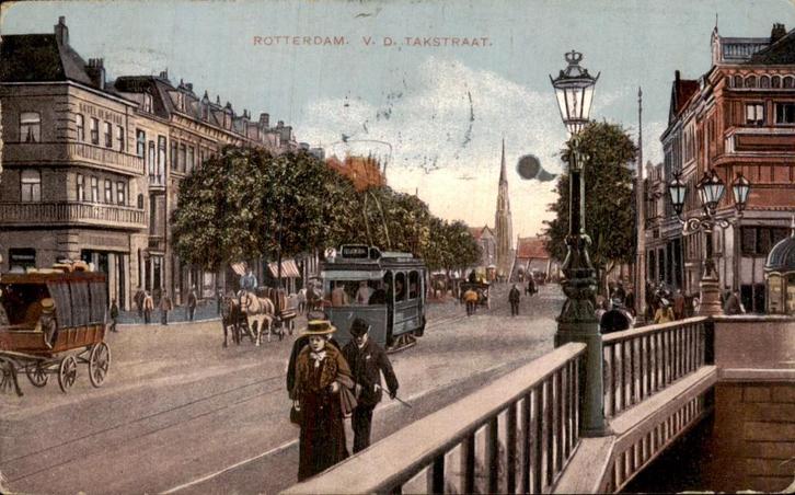 Rotterdam- Takstraat, Verzamelen, Ansichtkaarten | Nederland, Gelopen, Zuid-Holland, Voor 1920, Ophalen of Verzenden