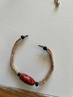 Houten kralenarmband met dikke kraal afrikaans motief, Ophalen of Verzenden, Zo goed als nieuw, Bruin, Hout