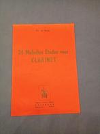 Klarinet : 24 Melodise Etudes voor Clarinet, Gebruikt, Overige genres, Les of Cursus, Ophalen of Verzenden