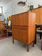 Scandinavisch design secretaire, vintage kast, barkast, Ophalen, Gebruikt, -, -
