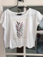 🛍 Ananas t-shirt mt xs/s  cap mouwen, Kleding | Dames, T-shirts, Maat 34 (XS) of kleiner, Ophalen of Verzenden, Wit, Zo goed als nieuw