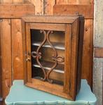 Vitrine kast 1930 origineel sier pronk 47,5 x 17,5 x 81 cm, Ophalen, Minder dan 50 cm, Eikenhout, Minder dan 25 cm