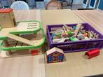 Houten treinbaan / autobaan incl garage, Kinderen en Baby's, Speelgoed | Houten speelgoed, Overige typen, Gebruikt, Ophalen