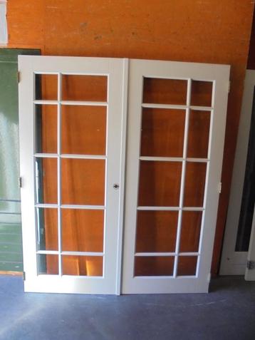 Openslaande binnendeuren met glas, 176 x 211,5 (nr. QQ005) beschikbaar voor biedingen