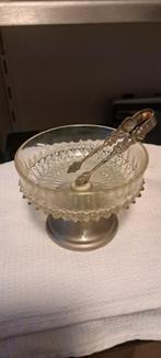 oude Suikerklontschaal + tang (Z254-77), Ophalen of Verzenden, Zo goed als nieuw