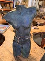 Antieke buste echt brons 43 cm hoog met een erg mooie patina, Antiek en Kunst, Ophalen