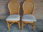 Riet rotan manou 2  vintage stoelen, Ophalen, Gebruikt, Twee, Overige kleuren