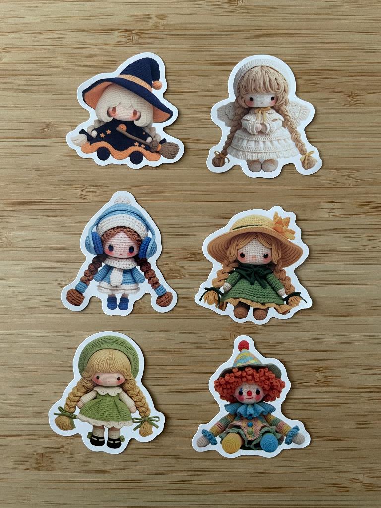 Gehaakte poppen stickers, Hobby en Vrije tijd, Verzenden, Nieuw, Meerdere stickers
