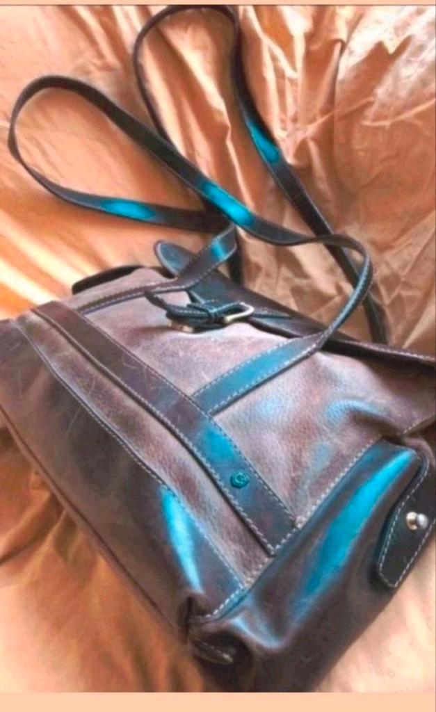 Vintage Dubarry walnut lederen schoudertas 27x37 cm, Sieraden, Tassen en Uiterlijk, Tassen | Schoudertassen, Zo goed als nieuw
