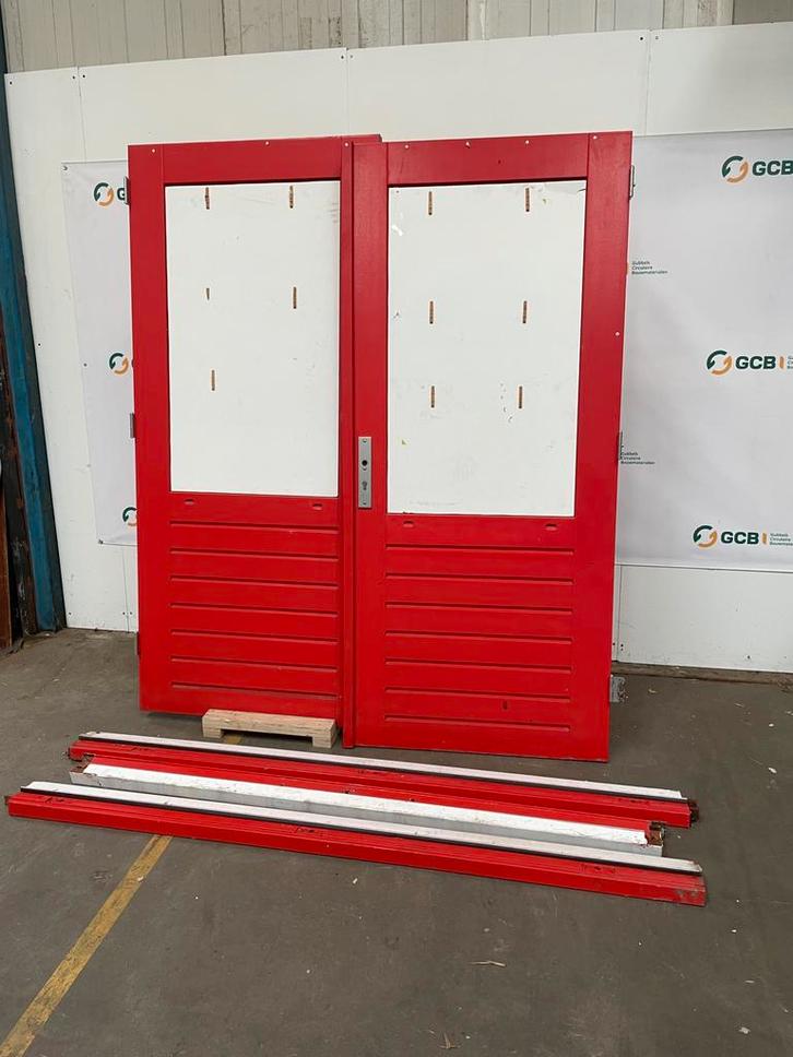 Dubbele deur incl kozijn, Doe-het-zelf en Verbouw, Deuren en Horren, Zo goed als nieuw, Buitendeur, 200 tot 215 cm, 120 cm of meer