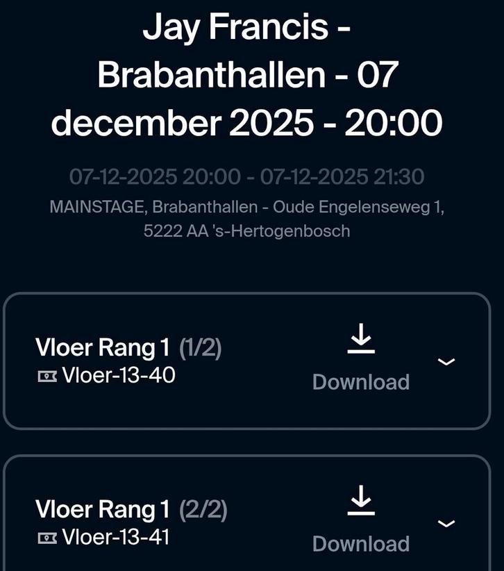Tickets Oudejaarsconferances Jay Francis, Tickets en Kaartjes, Concerten | Pop, Twee personen
