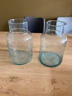 2 mooie vazen van glas, Minder dan 50 cm, Glas, Ophalen of Verzenden, Zo goed als nieuw