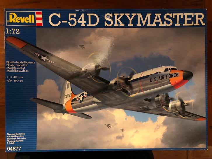 Revell C-54D Skymaster 1:72 Modelbouwdoos, Hobby en Vrije tijd, Modelbouw | Vliegtuigen en Helikopters, Nieuw, Revell, Ophalen of Verzenden