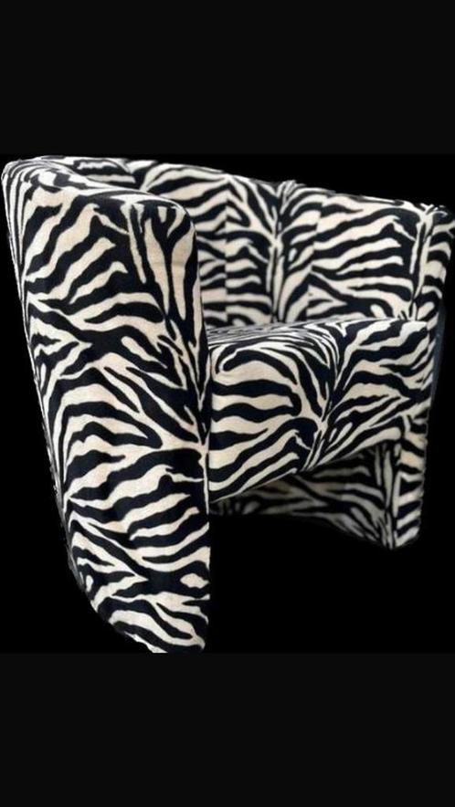Zebra Clubfauteuil Safari Stijl, Huis en Inrichting, Fauteuils, Zo goed als nieuw, Stof, 75 tot 100 cm, Ophalen