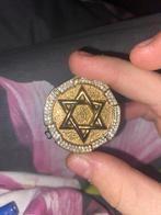 Gouden Jodenster Hanger met Strass, Ophalen of Verzenden, Gebruikt, Goud, Met strass