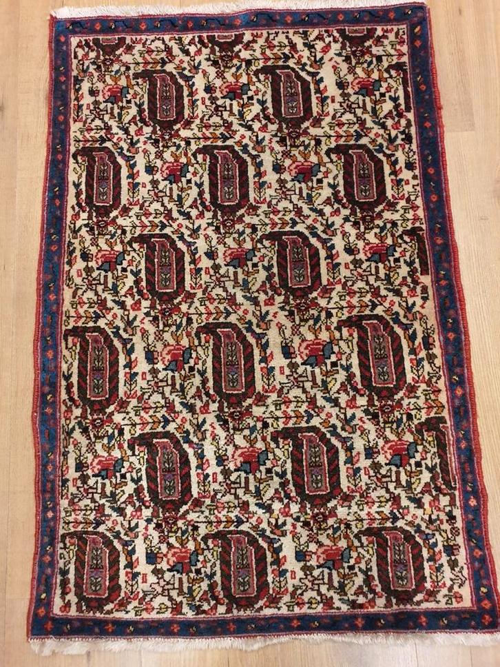 Vintage handgeknoopt perzisch tapijt malayer 104x66, Huis en Inrichting, Stoffering | Tapijten en Kleden, Gebruikt, 50 tot 100 cm