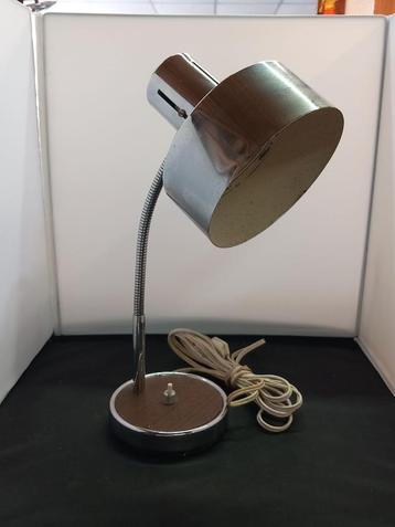 Vintage tafellamp - Chrome/hout beschikbaar voor biedingen