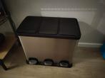 Trashcan with 3 bins, Ophalen, Met pedaal, Zo goed als nieuw, Metaal