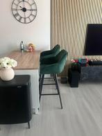 2x Draaibare Barkruk Groen Velvet, Huis en Inrichting, 2 krukken, Ophalen, Zo goed als nieuw