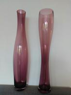 Twee grote glazen vazen - 55cm hoog, Ophalen, Overige kleuren, 50 tot 75 cm, Glas