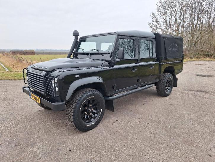 Land Rover Defender 130 Crewcab DC 4WD 2008 Zwart, Auto's, Bestelauto's, Bedrijf, Land Rover, Diesel, Euro 4, Handgeschakeld, Origineel Nederlands