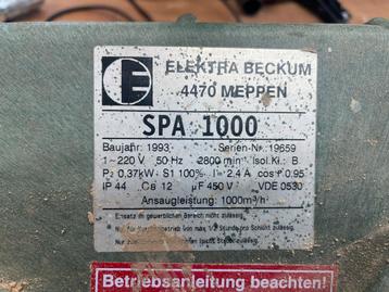Elektra Beckum Stofafzuiging SPA 1000 beschikbaar voor biedingen