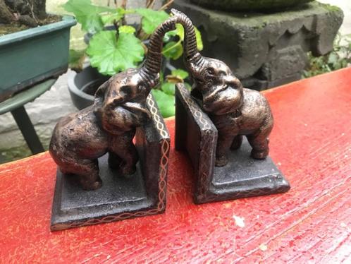 mooi stel gietijzeren boekensteunen, olifanten, Antiek en Kunst, Curiosa en Brocante, Ophalen of Verzenden
