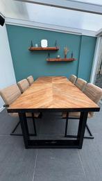 6 persoons eettafel, Huis en Inrichting, Tafels | Eettafels, Gebruikt, 100 tot 150 cm, 200 cm of meer, Ophalen of Verzenden