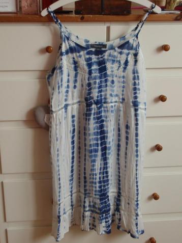NIEUW zomerjurkje maat L - blauw/roomwit  beschikbaar voor biedingen