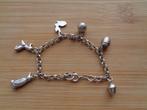 zilveren armband met 6 vintage bedels [306], Ophalen of Verzenden, Zo goed als nieuw, Met bedels of kralen, Zilver