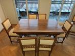 Hoge tafel met 6 stoelen en 1 stoel met leuning, Antiek en Kunst, Ophalen