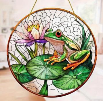 Raamhanger Kikker op blad beschikbaar voor biedingen